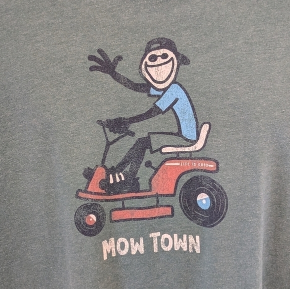 Life is Good Mow-Town Long Sleeve T-Shirt Men's Large Green - Picture 4 of 12